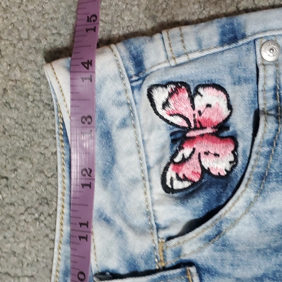 Justice 14 denim embroidered cuffed capris - Picture 8 of 8